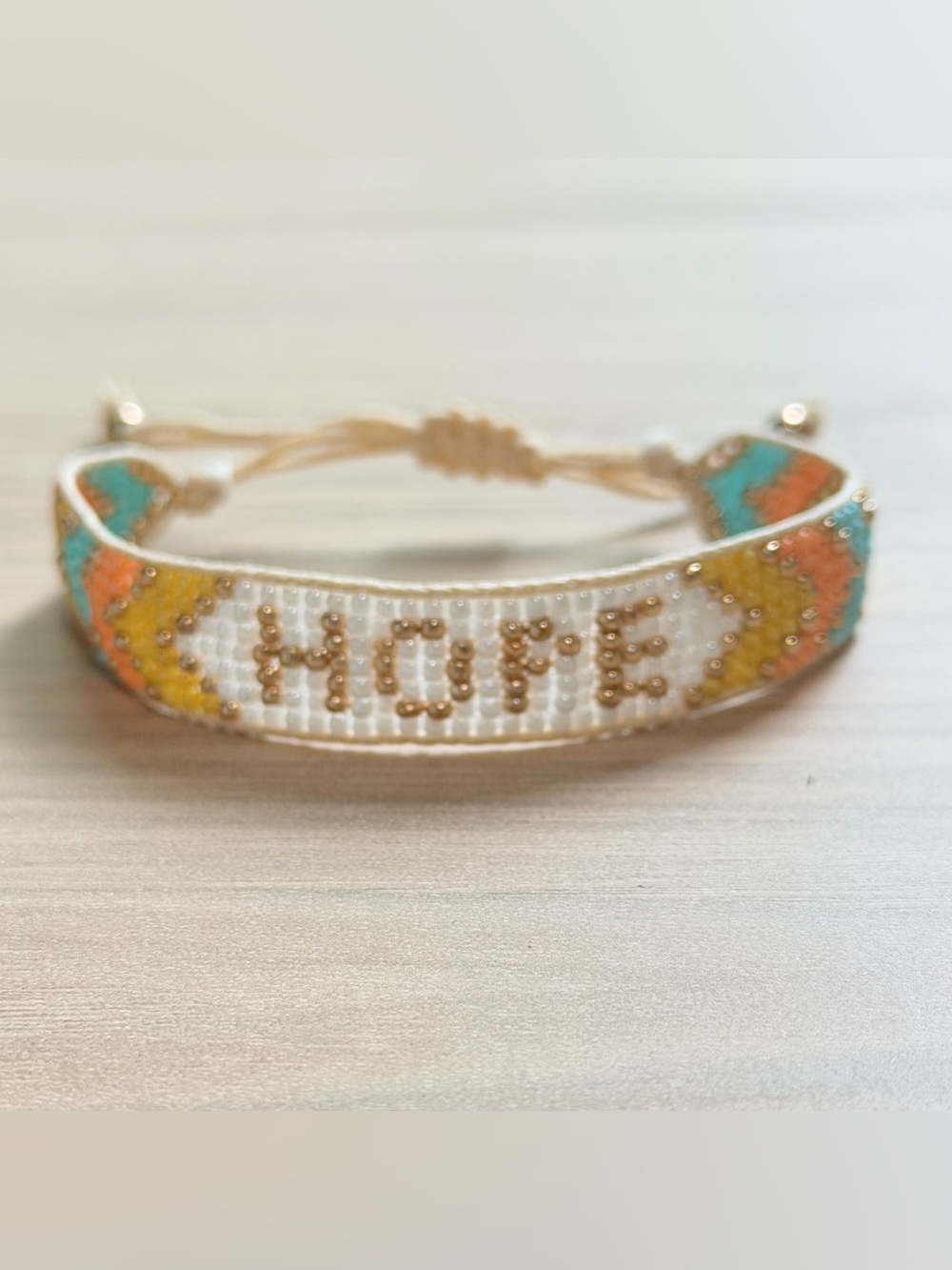 New “Hope” Adjustable Beaded Bracelet